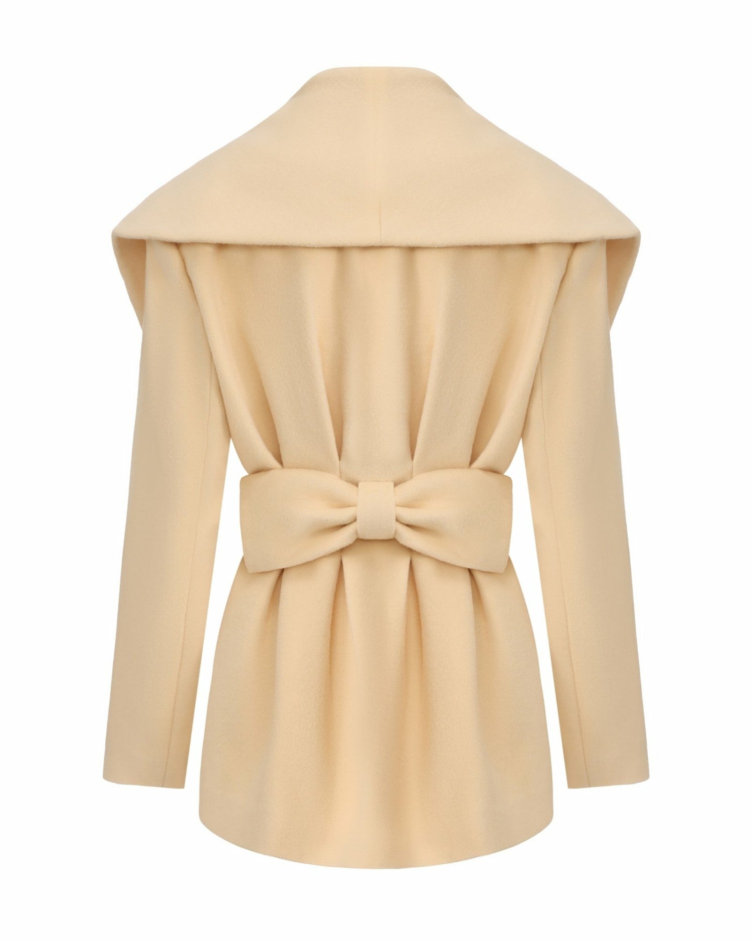 Nana Jacqueline Victoria Bow Coat: Yellow Wrap Coat for Daytime Events Yellow