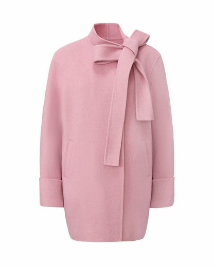 Nana Jacqueline Juliette Cocoon Coat: Pink Coat for Winter Party Pink