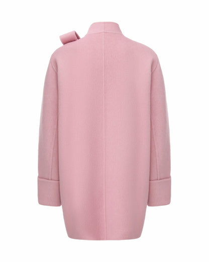 Nana Jacqueline Juliette Cocoon Coat: Pink Coat for Winter Party Pink