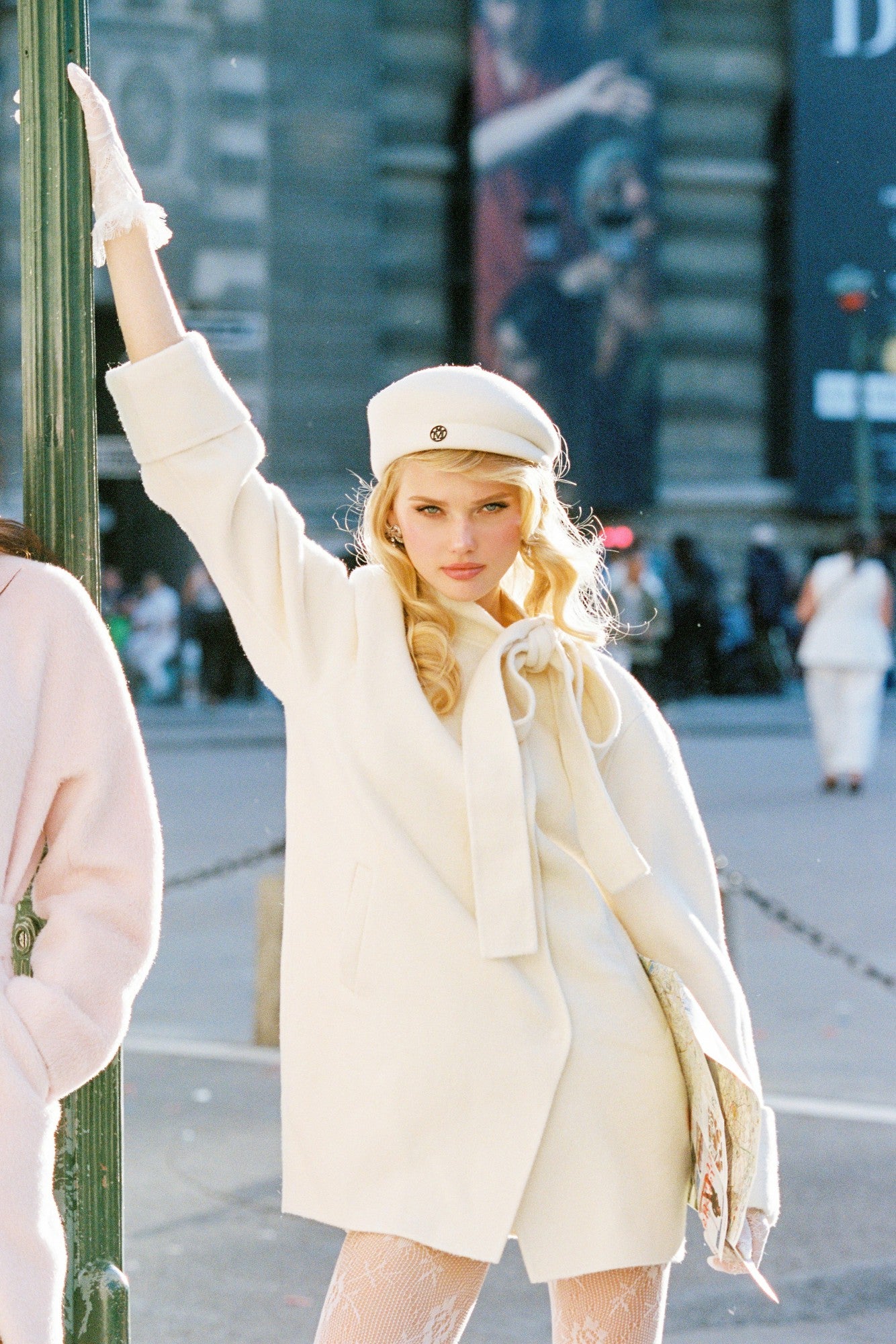 Nana Jacqueline Juliette Cocoon Coat: White Coat for Winter Wedding Guest White