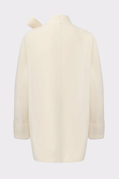 Nana Jacqueline Juliette Cocoon Coat: White Coat for Winter Wedding Guest White