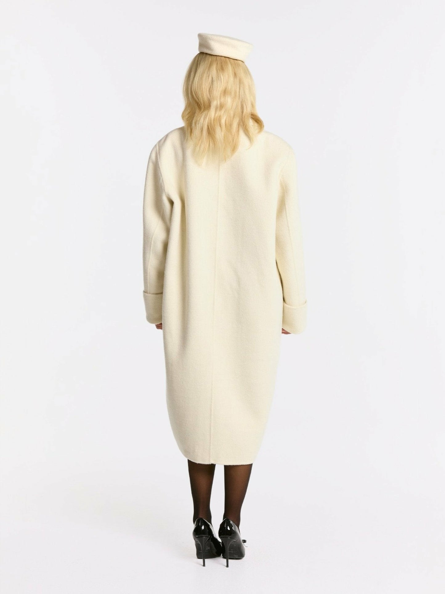 Nana Jacqueline Audrina Coat: White Coat for Winter Wedding Guest White