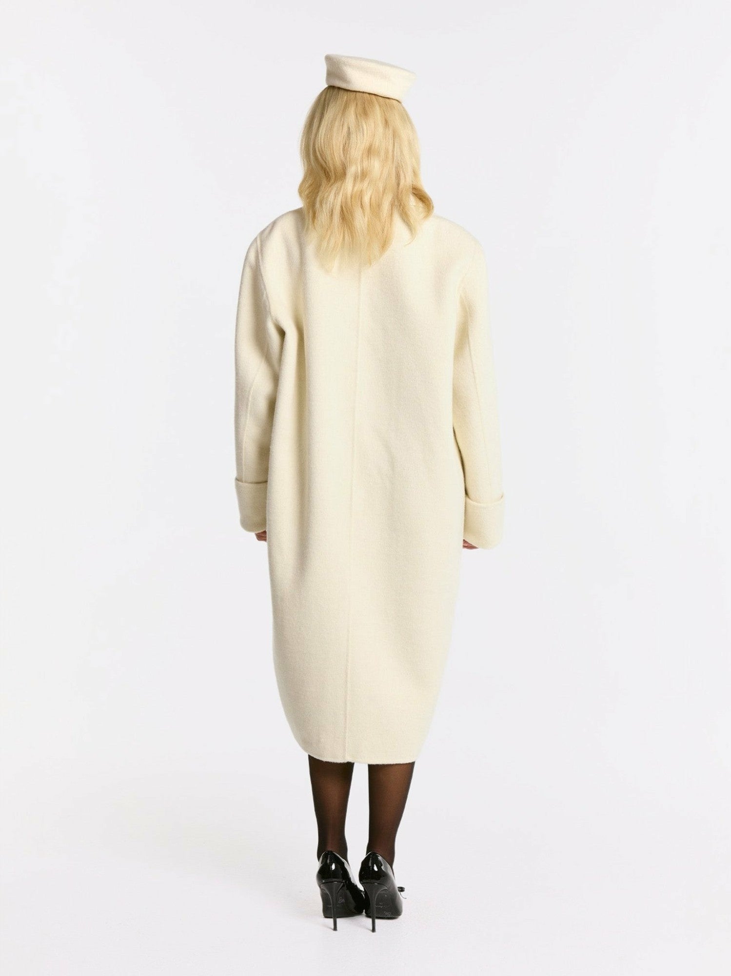 Nana Jacqueline Audrina Coat: White Coat for Winter Wedding Guest White