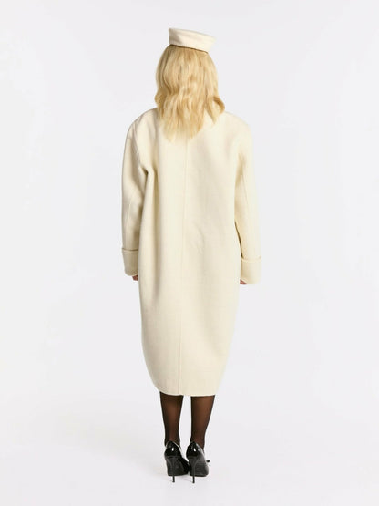 Nana Jacqueline Audrina Coat: White Coat for Winter Wedding Guest White