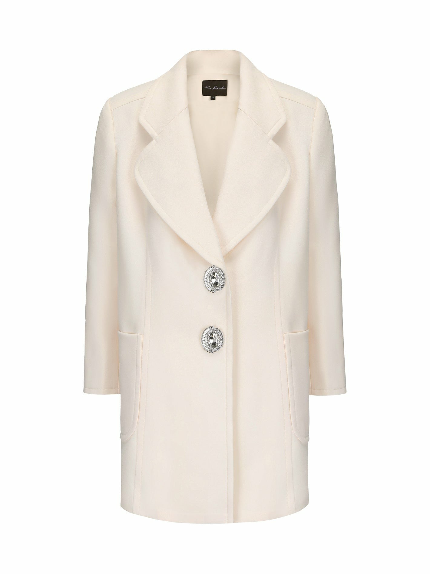Nana Jacqueline Nadine Coat: White Coat for Winter Wedding Guest White