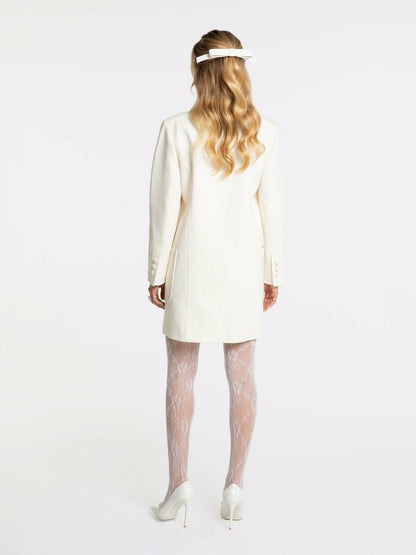 Nana Jacqueline Nadine Coat: White Coat for Winter Wedding Guest White