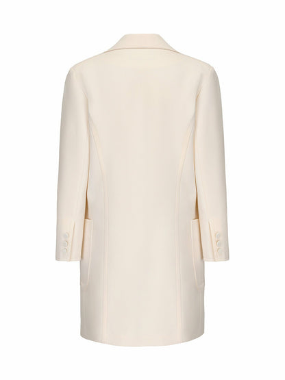 Nana Jacqueline Nadine Coat: White Coat for Winter Wedding Guest White