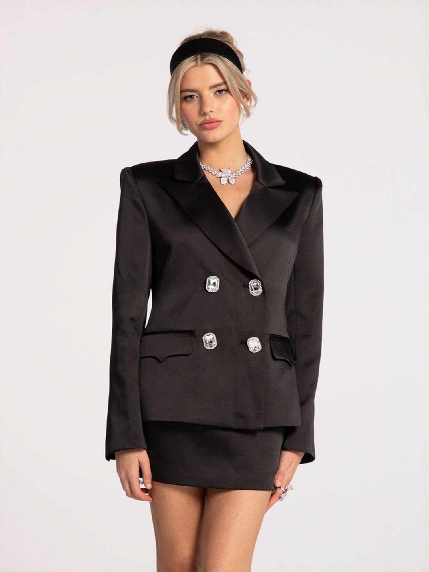 Nana Jacqueline Cassandra Blazer: Black Blazer for Cocktail Party Black