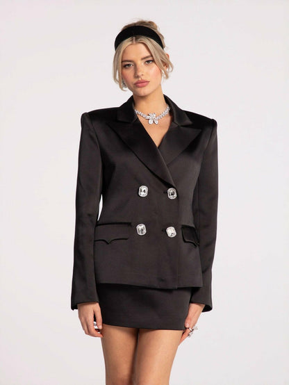 Nana Jacqueline Cassandra Blazer: Black Blazer for Cocktail Party Black