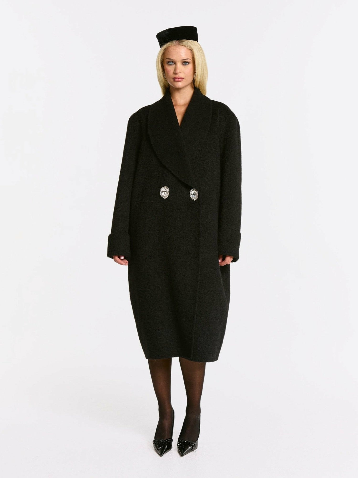 Nana Jacqueline Audrina Coat: Black Coat for Winter City Outfit Black
