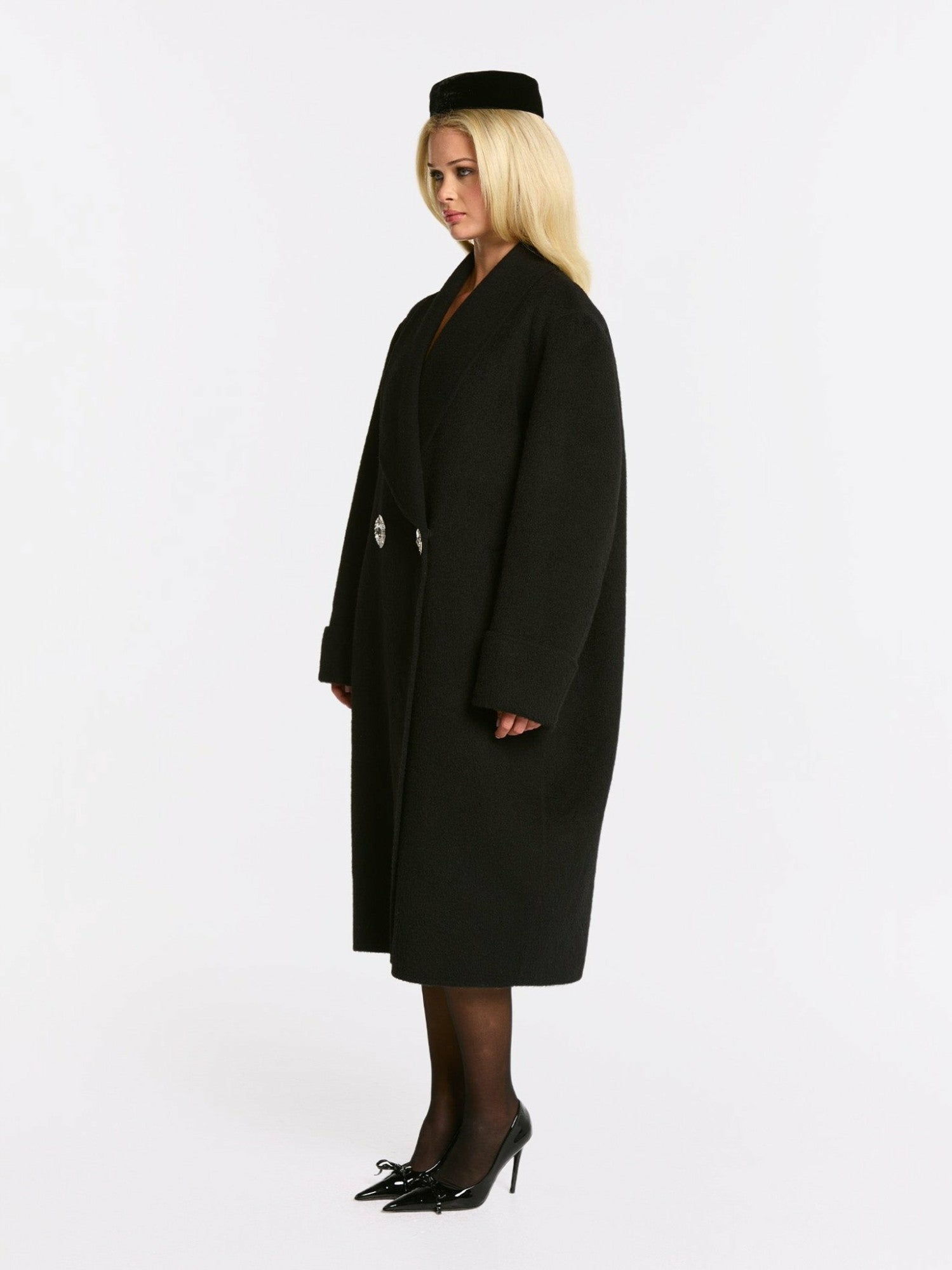 Nana Jacqueline Audrina Coat: Black Coat for Winter City Outfit Black