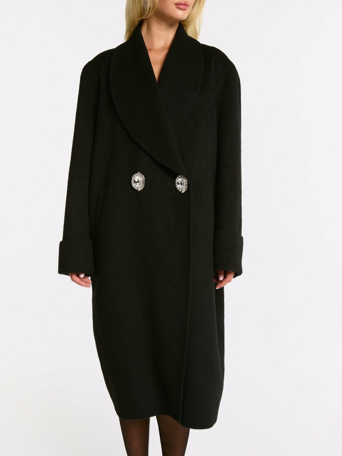 Nana Jacqueline Audrina Coat: Black Coat for Winter City Outfit Black