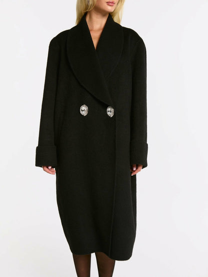 Nana Jacqueline Audrina Coat: Black Coat for Winter City Outfit Black