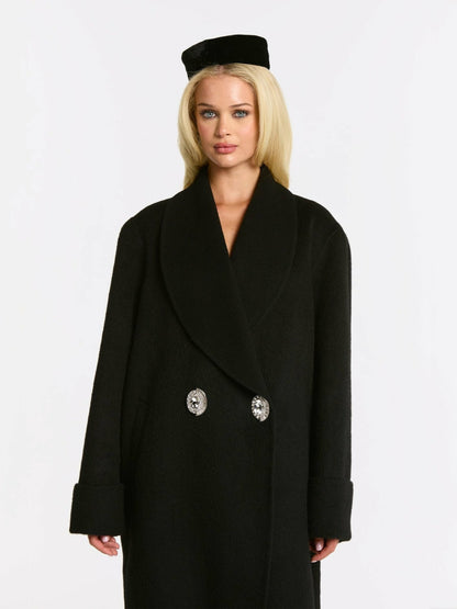 Nana Jacqueline Audrina Coat: Black Coat for Winter City Outfit Black