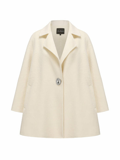 Nana Jacqueline Olivia Coat: White Coat for Winter Formal Event White