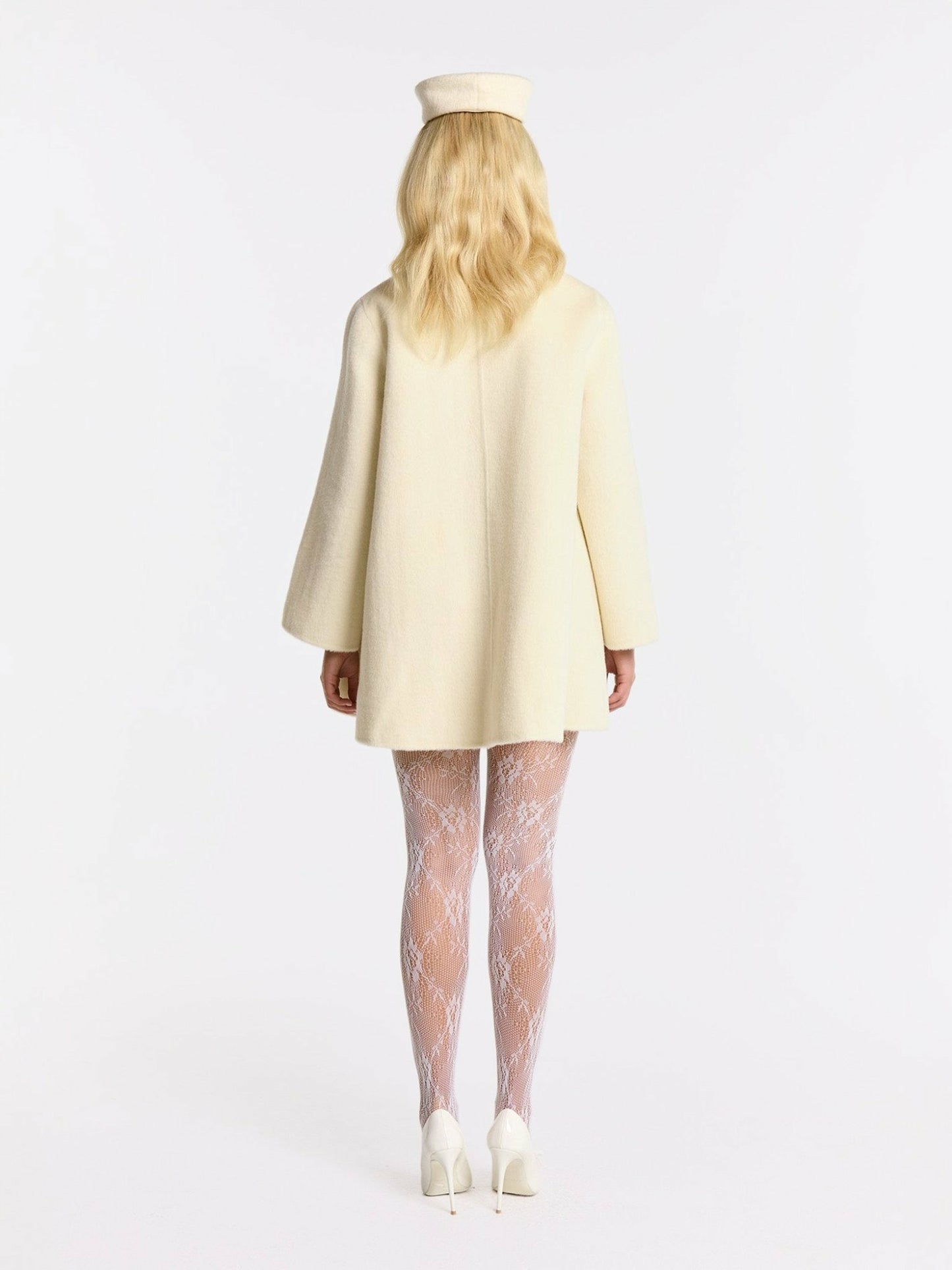 Nana Jacqueline Olivia Coat: White Coat for Winter Formal Event White