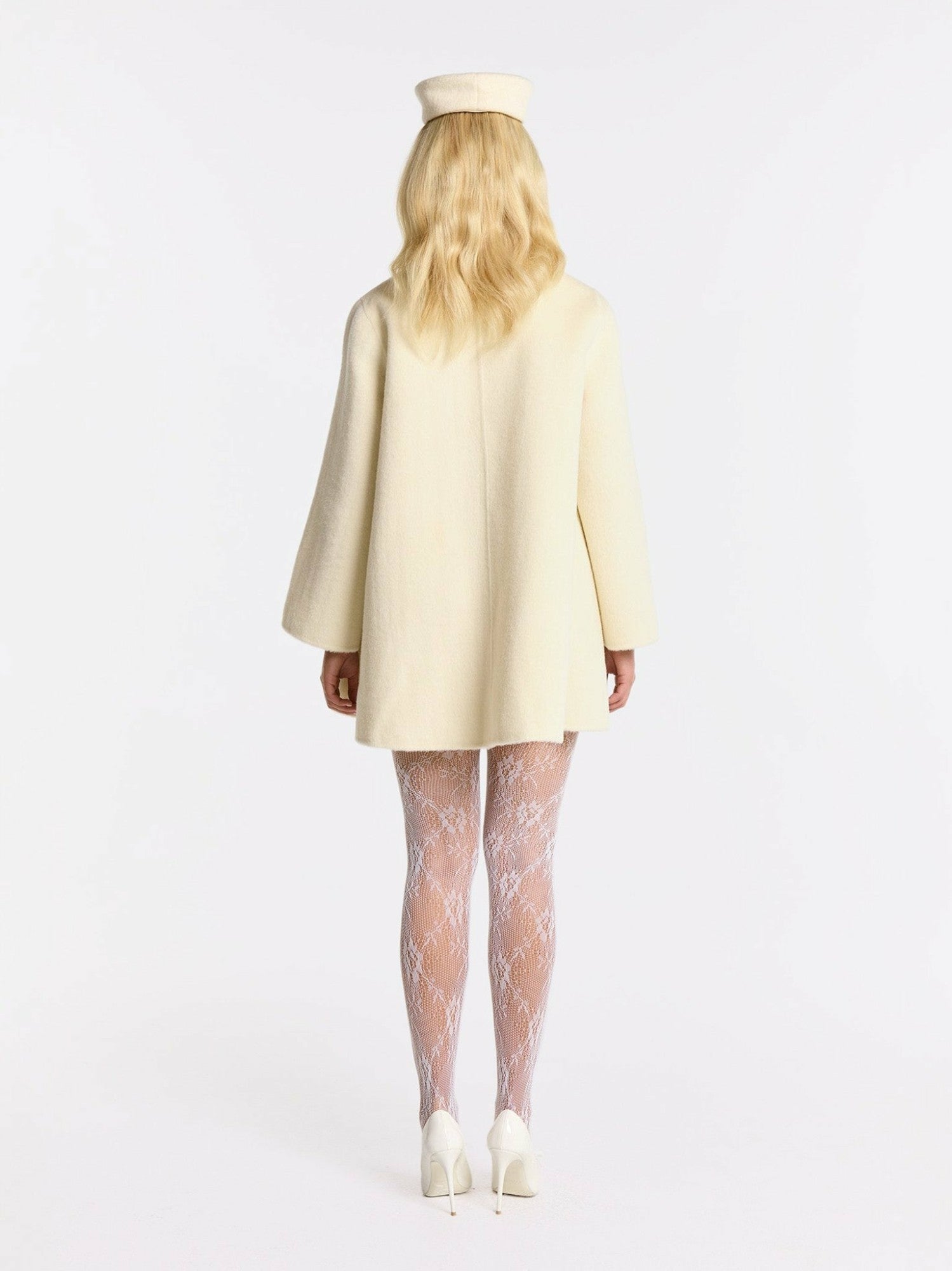Nana Jacqueline Olivia Coat: White Coat for Winter Formal Event White