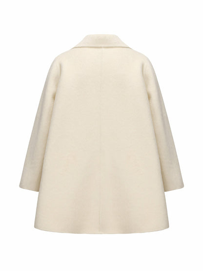 Nana Jacqueline Olivia Coat: White Coat for Winter Formal Event White