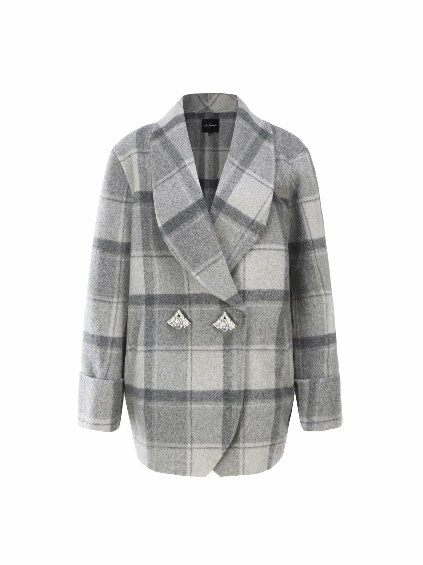 Nana Jacqueline Emily Diamond Jacket: Grey Jacket for Casual Luxury Daytime Outfit Grey