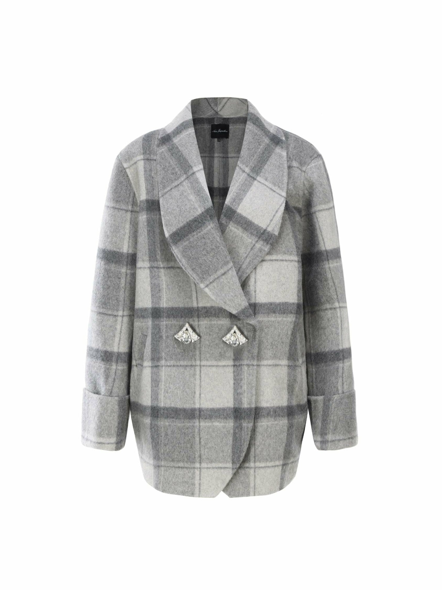 Nana Jacqueline Emily Diamond Jacket: Grey Jacket for Casual Luxury Daytime Outfit Grey