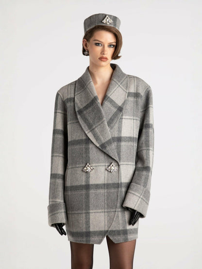 Nana Jacqueline Emily Diamond Jacket: Grey Jacket for Casual Luxury Daytime Outfit Grey