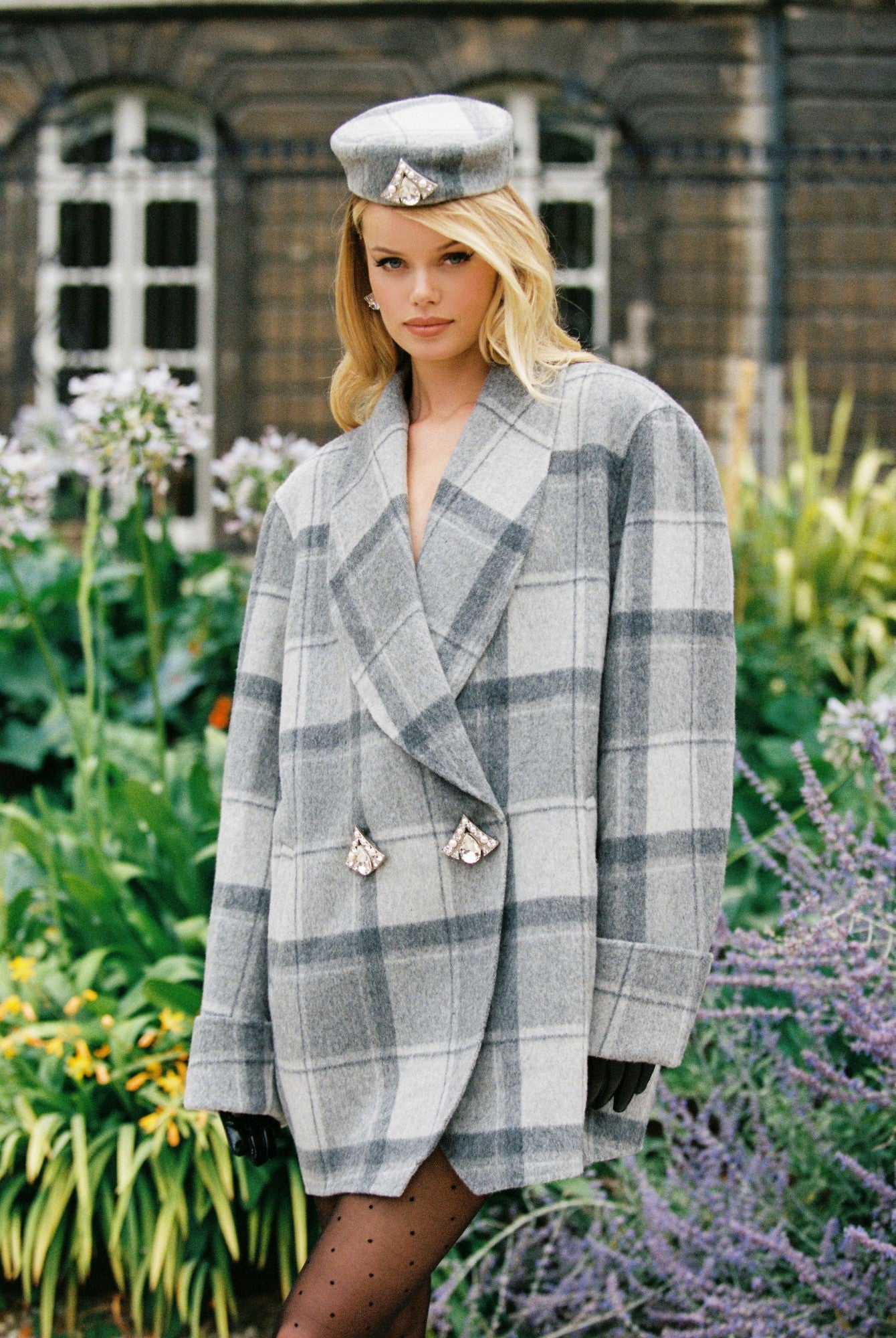 Nana Jacqueline Emily Diamond Jacket: Grey Jacket for Casual Luxury Daytime Outfit Grey