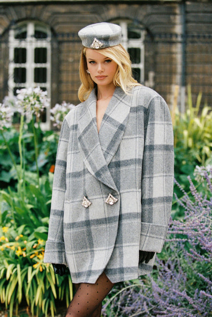Nana Jacqueline Emily Diamond Jacket: Grey Jacket for Casual Luxury Daytime Outfit Grey