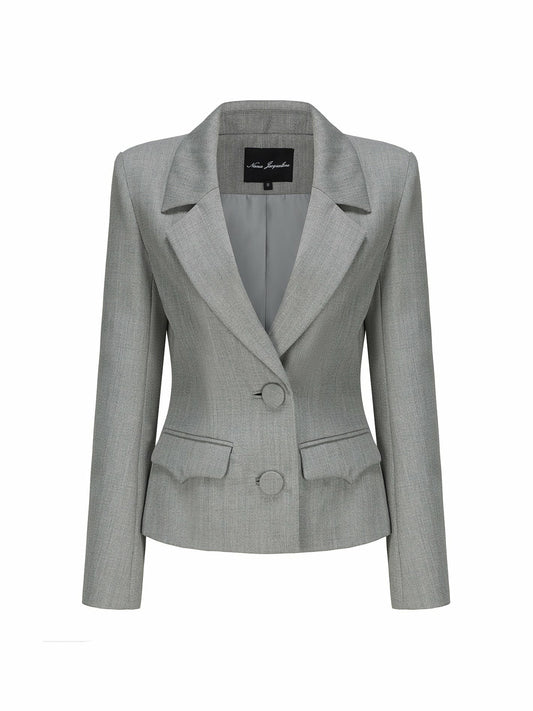 Nana Jacqueline Amelie Blazer: Grey Blazer for Workwear Grey