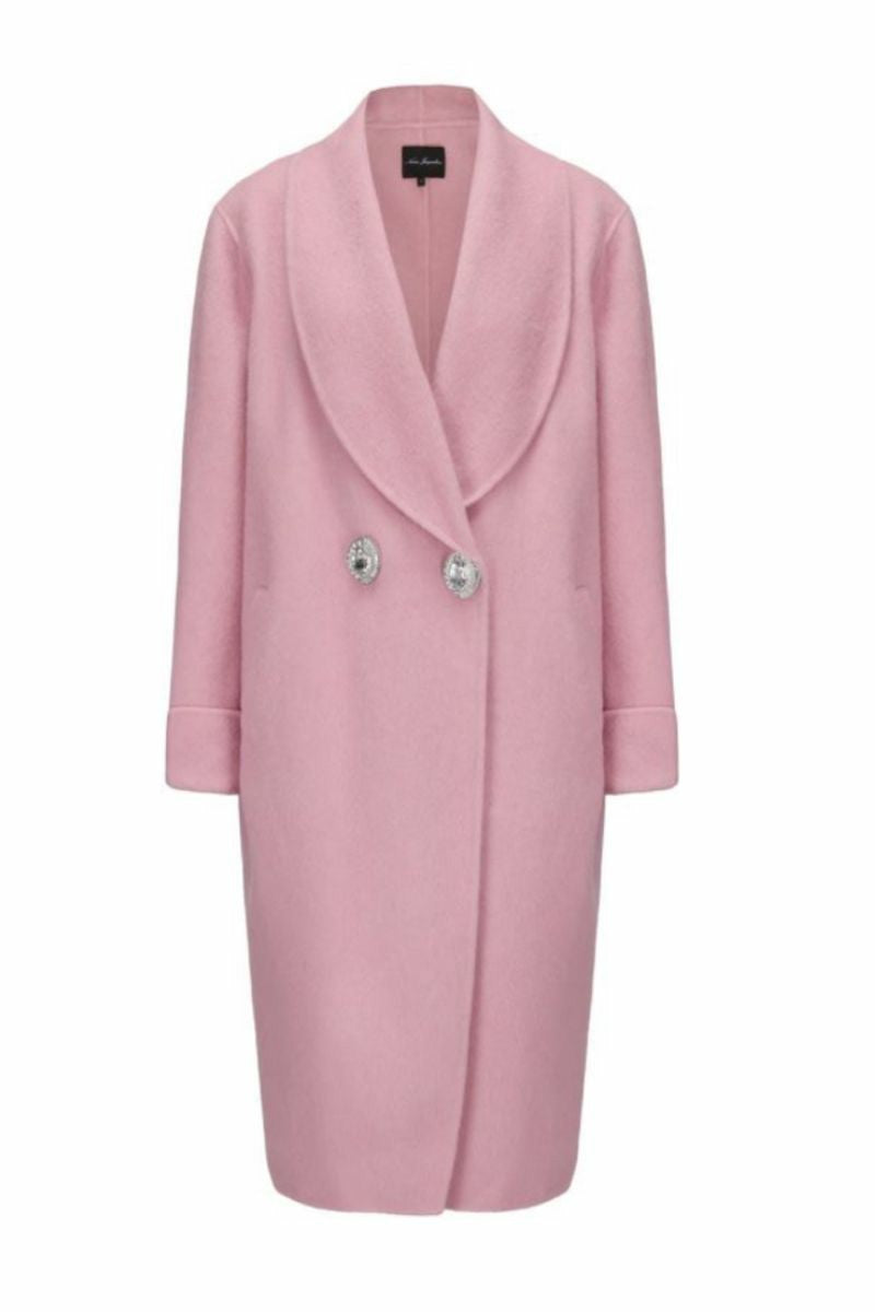 Nana Jacqueline Audrina Coat: Pink Coat for Winter Events Pink