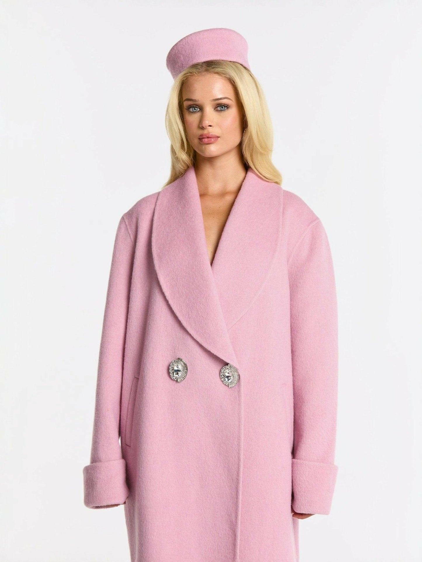 Nana Jacqueline Audrina Coat: Pink Coat for Winter Events Pink