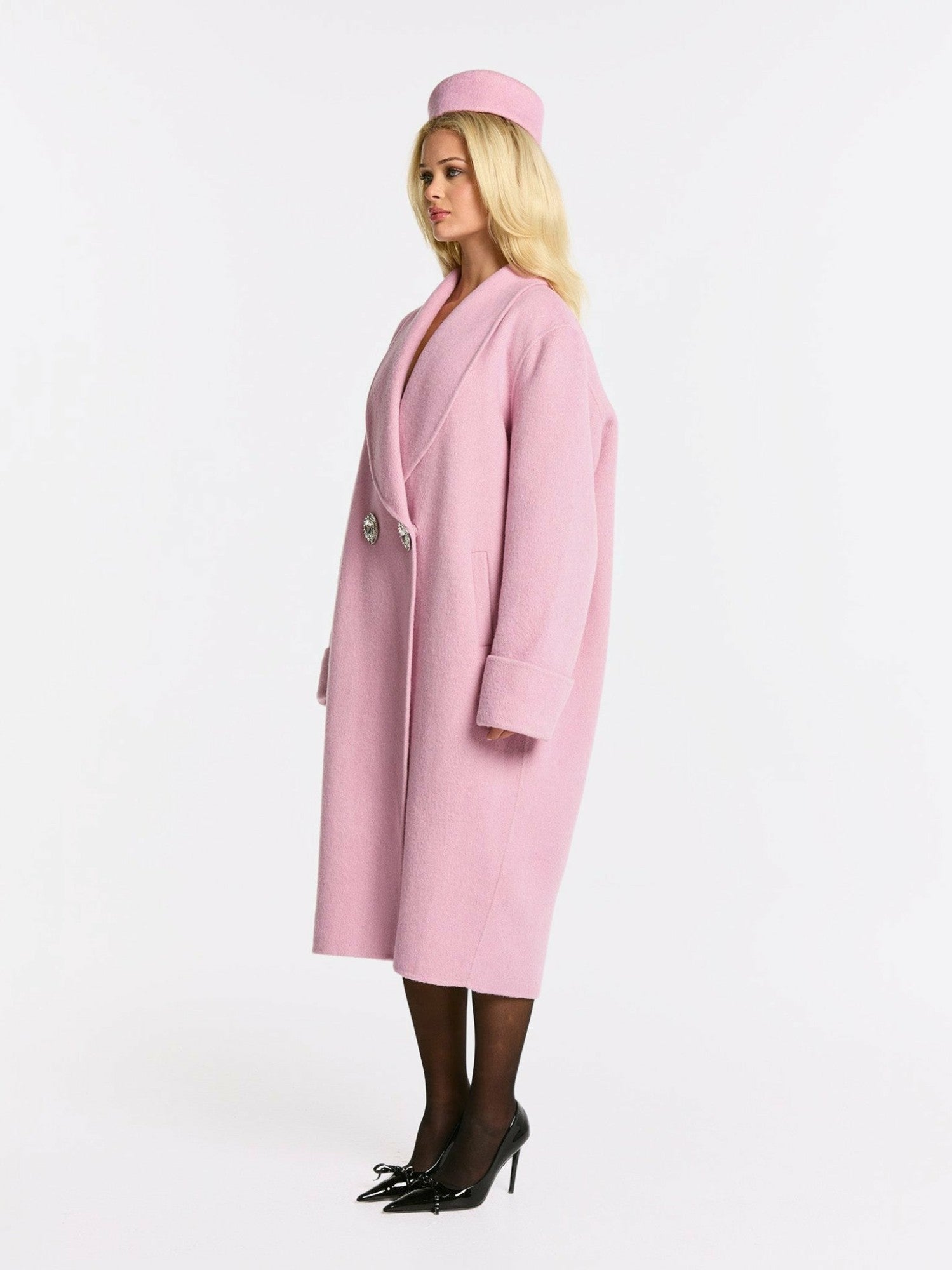 Nana Jacqueline Audrina Coat: Pink Coat for Winter Events Pink