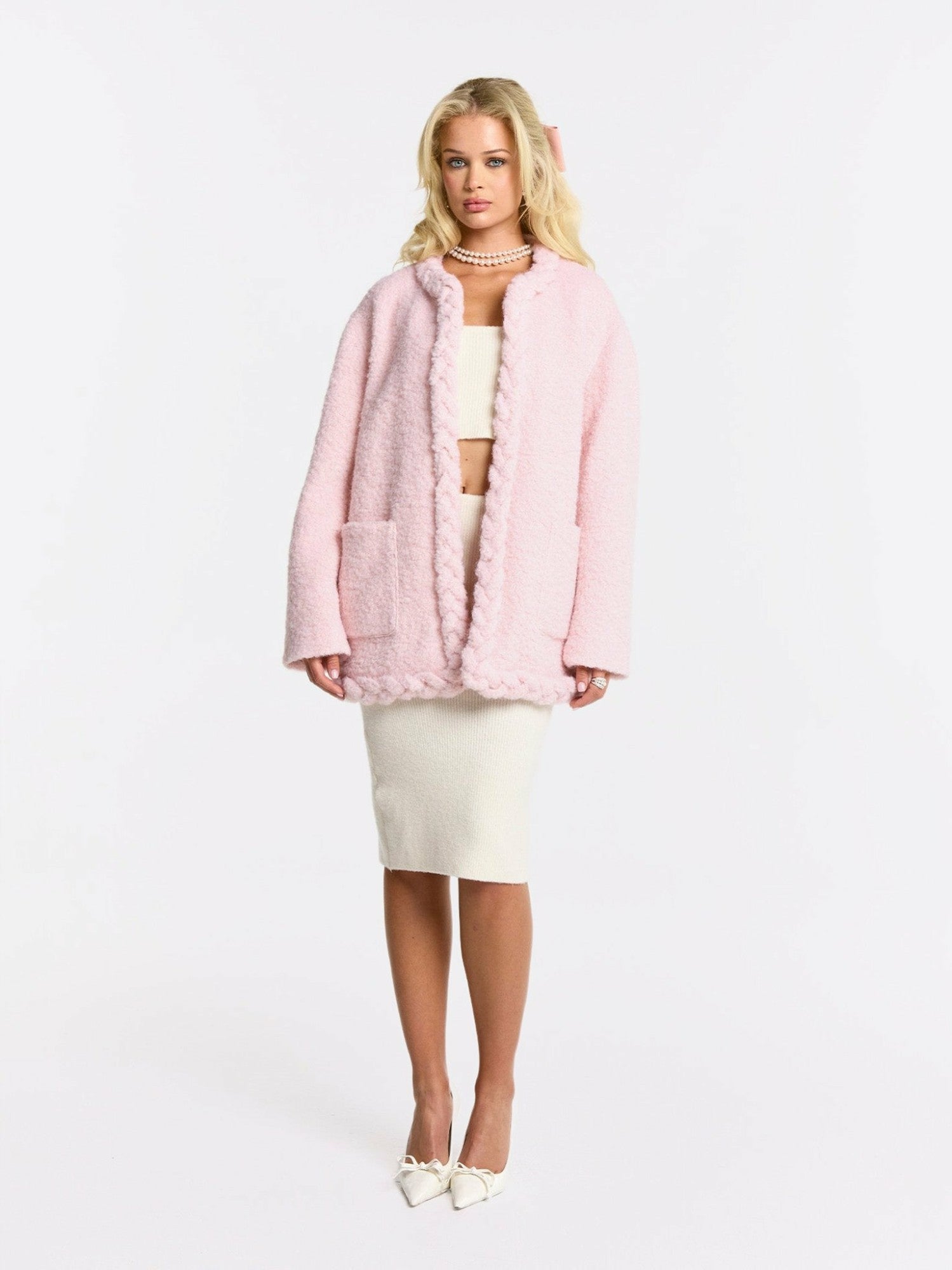 Nana Jacqueline Talia Coat: Pink Coat for Brunch Pink