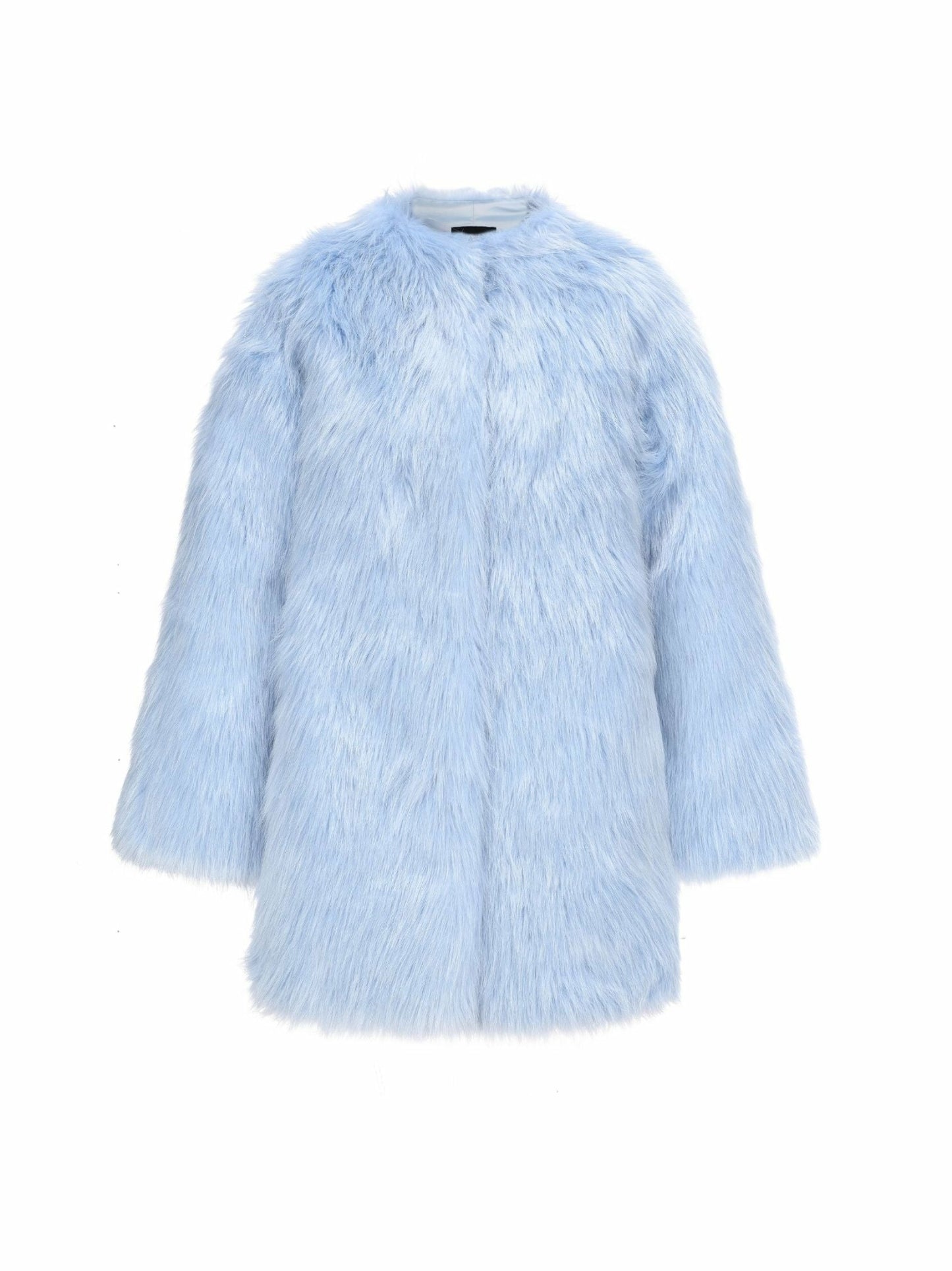 Nana Jacqueline Adeline Fur Coat: Blue Fur Coat for Winter Party Blue