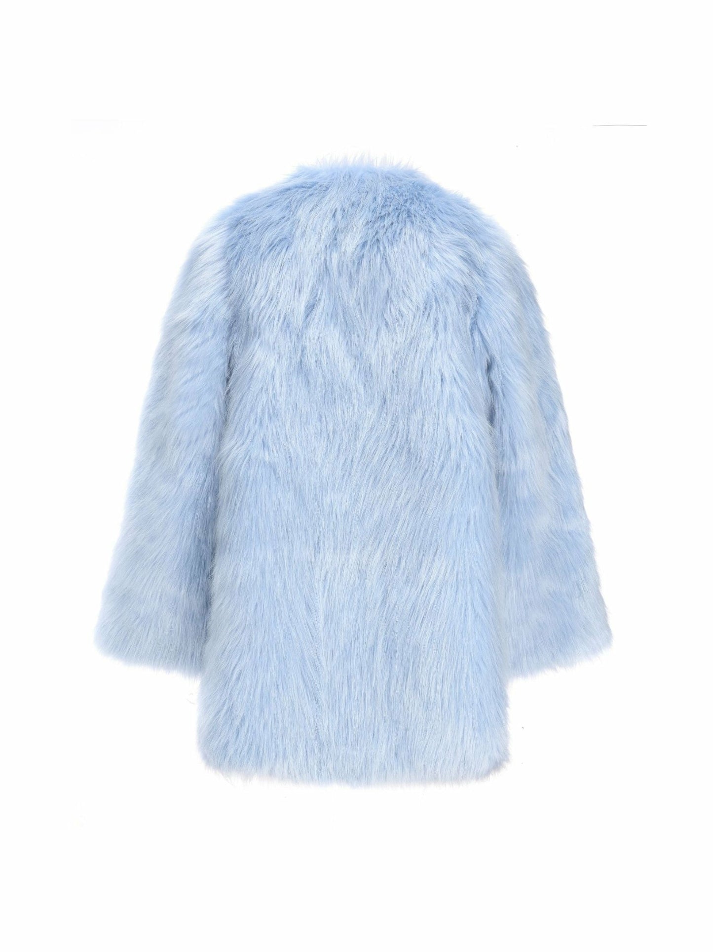 Nana Jacqueline Adeline Fur Coat: Blue Fur Coat for Winter Party Blue