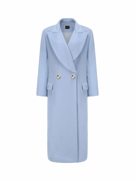 Nana Jacqueline Kimberly Coat: Blue Coat for Cocktail Party Blue
