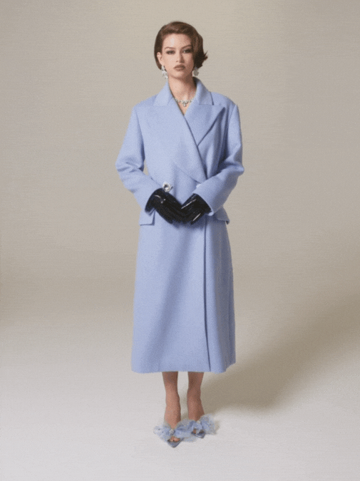 Nana Jacqueline Kimberly Coat: Blue Coat for Cocktail Party Blue