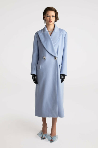 Nana Jacqueline Kimberly Coat: Blue Coat for Cocktail Party Blue