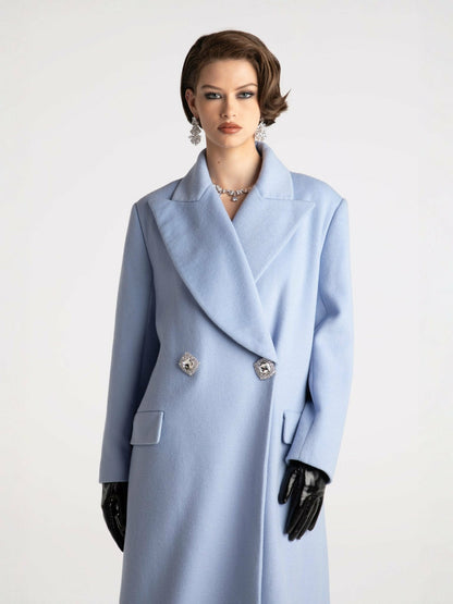 Nana Jacqueline Kimberly Coat: Blue Coat for Cocktail Party Blue