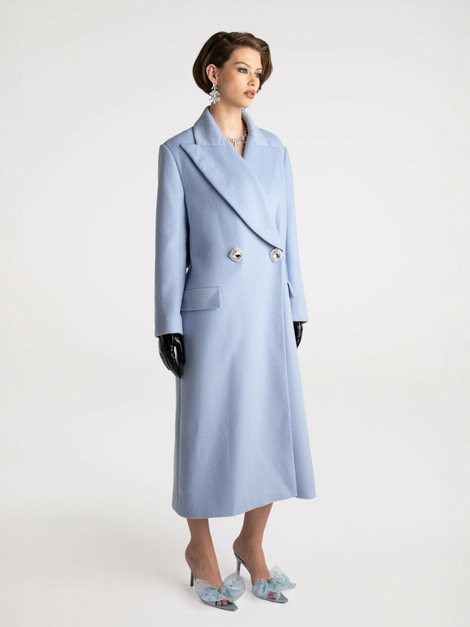 Nana Jacqueline Kimberly Coat: Blue Coat for Cocktail Party Blue