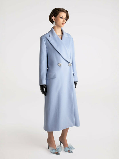 Nana Jacqueline Kimberly Coat: Blue Coat for Cocktail Party Blue