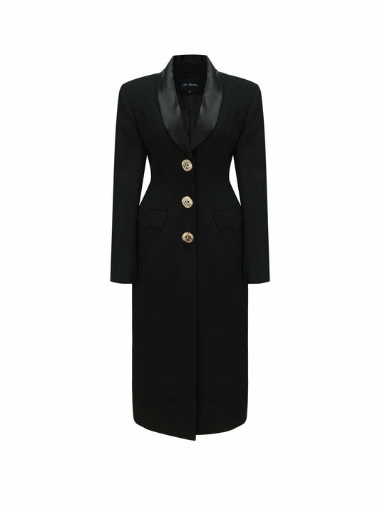 Nana Jacqueline Evie Long Suit Jacket: Black Suit Jacket for Cocktail Party Black