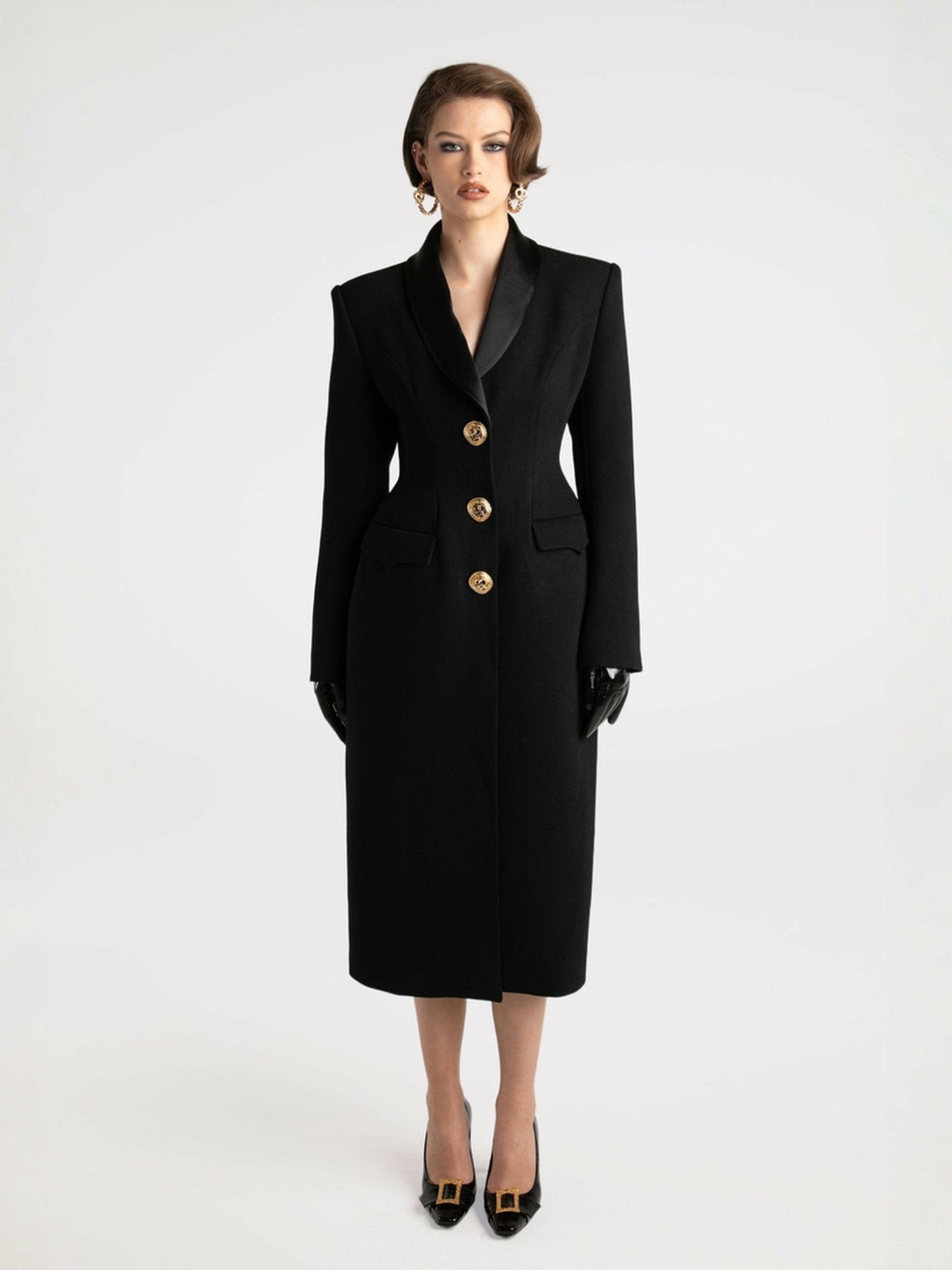 Nana Jacqueline Evie Long Suit Jacket: Black Suit Jacket for Cocktail Party Black