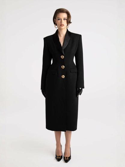Nana Jacqueline Evie Long Suit Jacket: Black Suit Jacket for Cocktail Party Black