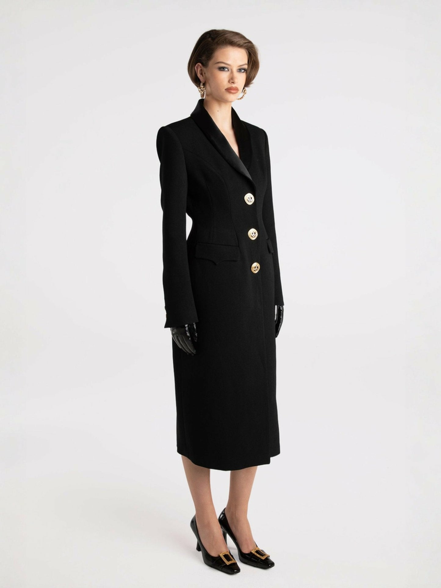 Nana Jacqueline Evie Long Suit Jacket: Black Suit Jacket for Cocktail Party Black