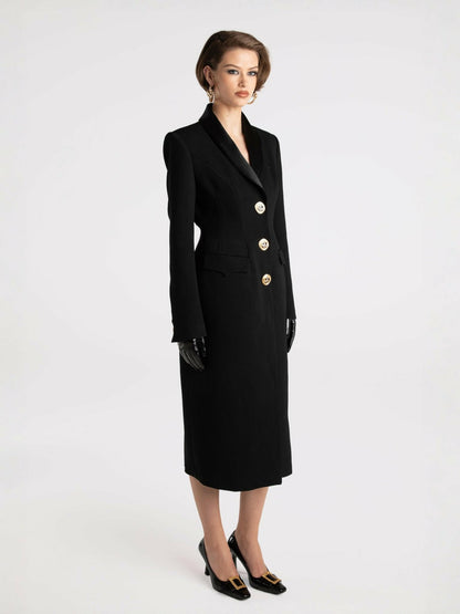 Nana Jacqueline Evie Long Suit Jacket: Black Suit Jacket for Cocktail Party Black