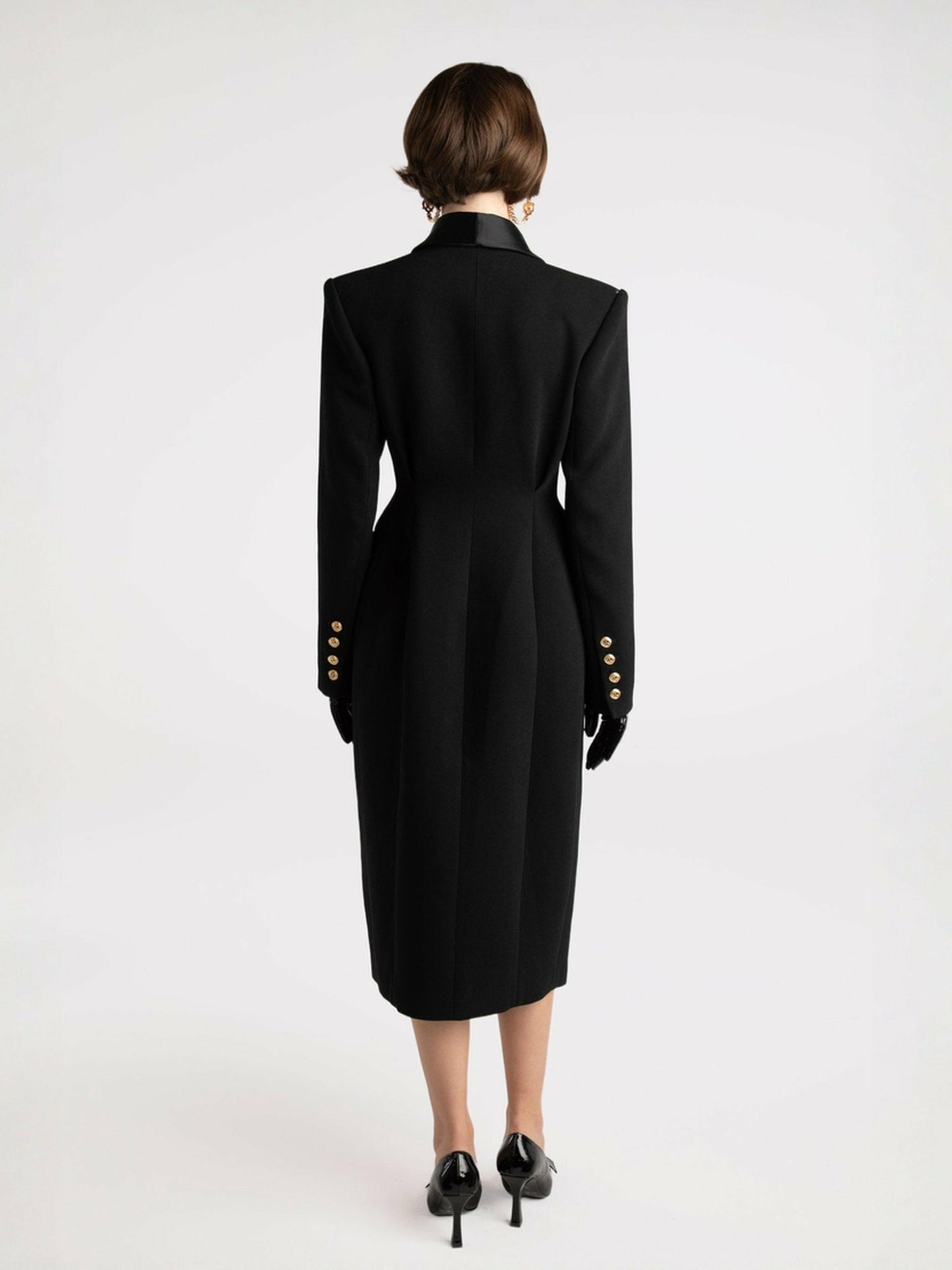 Nana Jacqueline Evie Long Suit Jacket: Black Suit Jacket for Cocktail Party Black