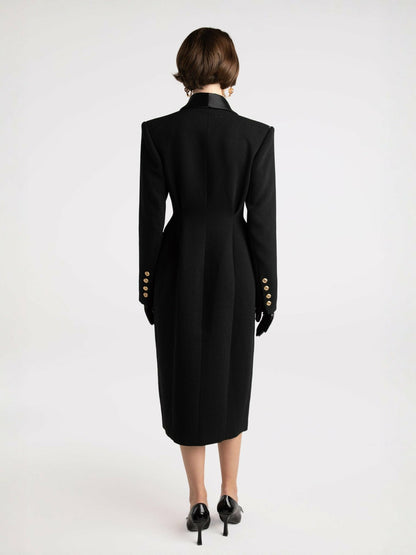 Nana Jacqueline Evie Long Suit Jacket: Black Suit Jacket for Cocktail Party Black