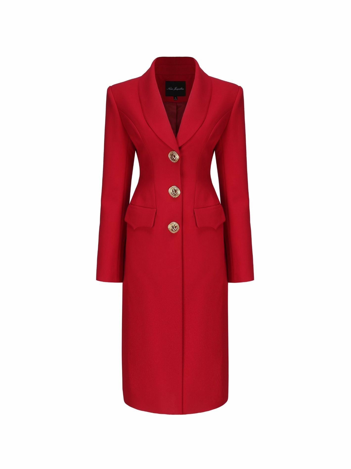 Nana Jacqueline Evie Long Suit Jacket: Red Suit Jacket for Cocktail Party Red