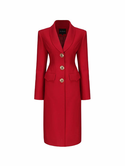 Nana Jacqueline Evie Long Suit Jacket: Red Suit Jacket for Cocktail Party Red