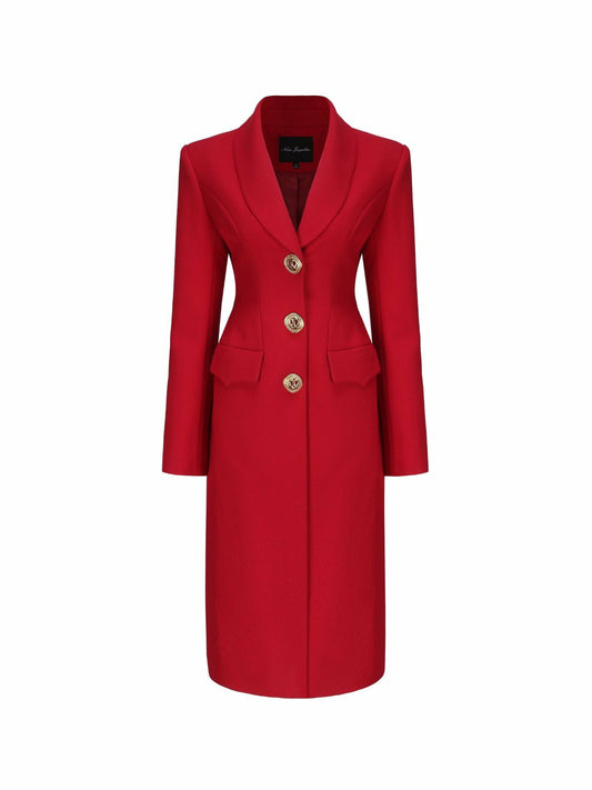 Nana Jacqueline Evie Long Suit Jacket: Red Suit Jacket for Cocktail Party Red